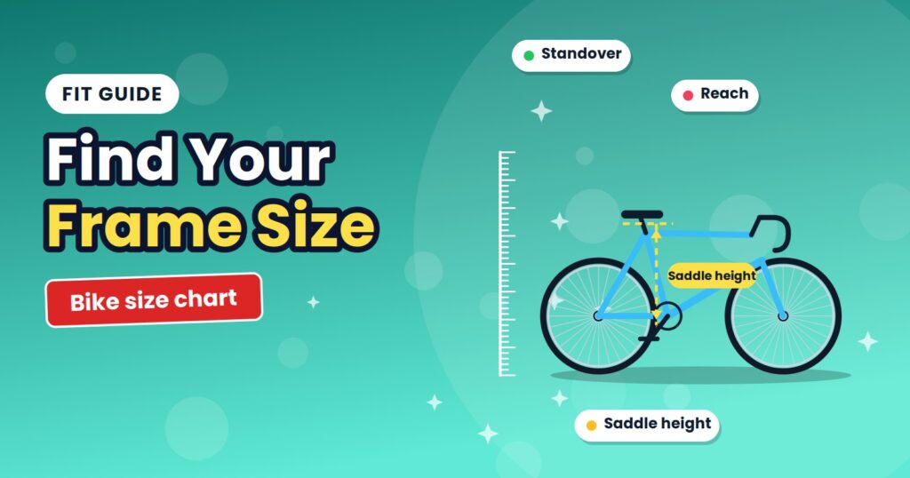 Road bicycle with a measuring ruler and saddle height arrow