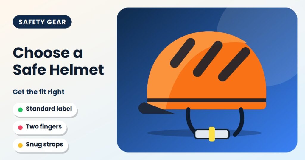 Orange cycling helmet with ventilation slots and chin strap